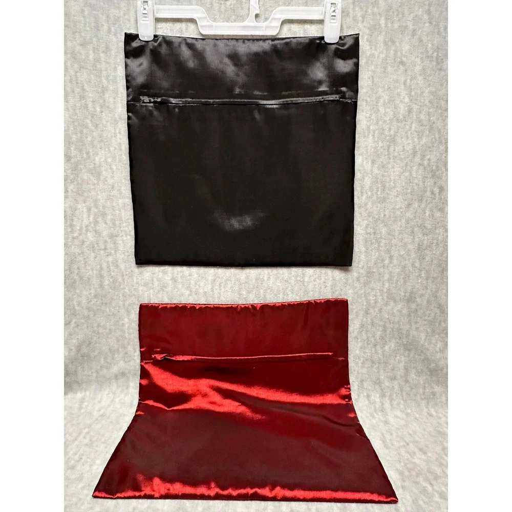 Thai Silk Elephant Pillow Covers Set of 2 Red Black Gold Traditional Decor 17x17
